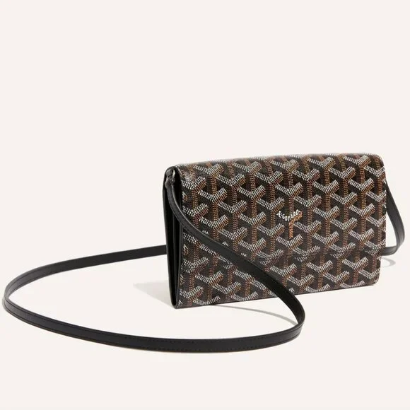 NWT🖤GOYARD🖤Varenne Continental Goyardine Canvas Calfskin Crossbody Bag - Picture 1 of 14